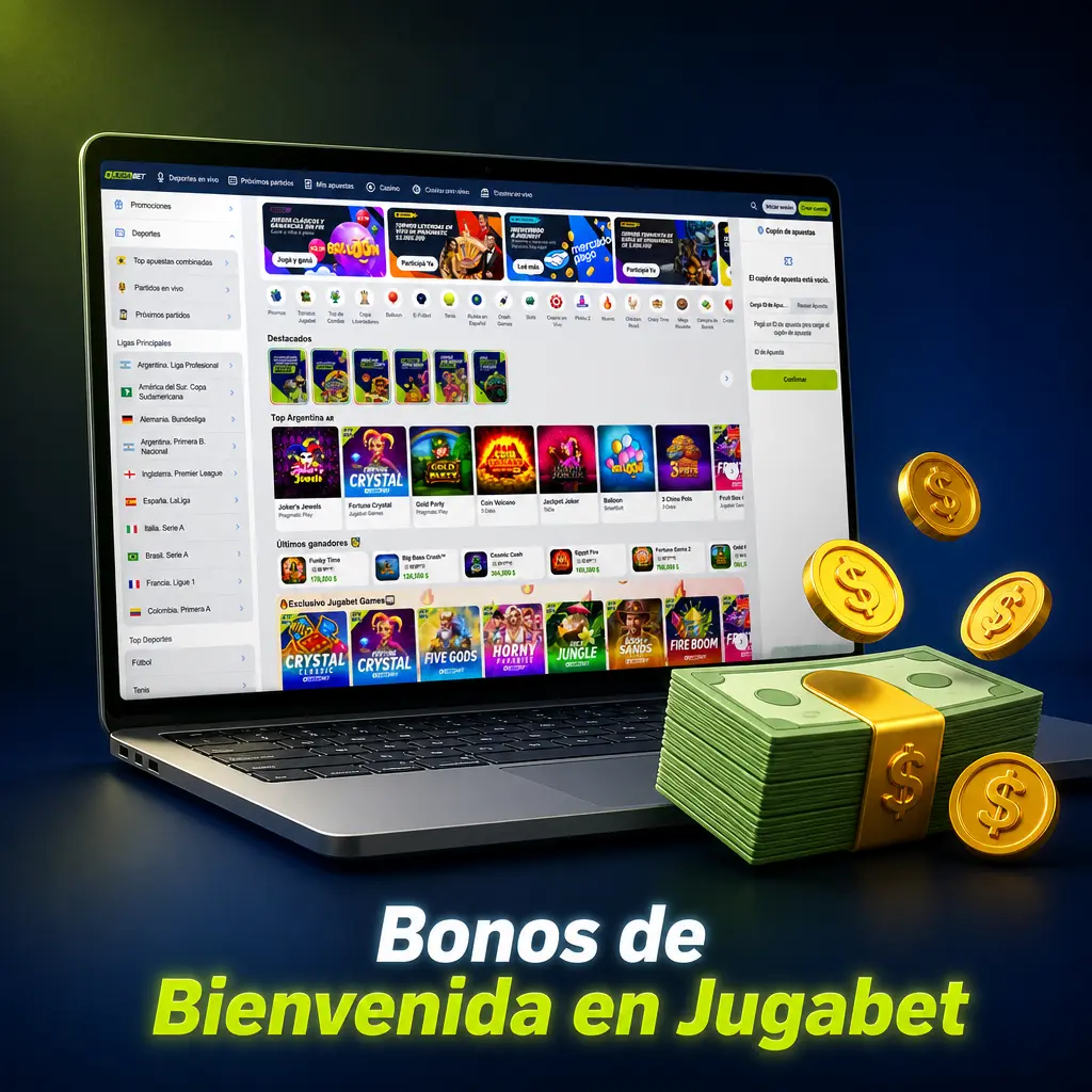 Bonos de bienvenida en Jugabet: paquetes casino y deportivo con 375% en 3 depósitos hasta 650.000 ARS