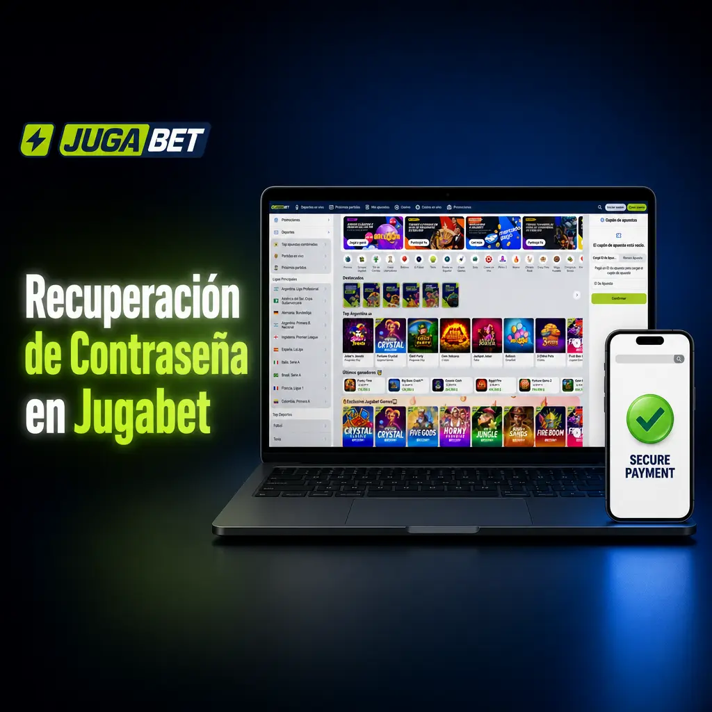 Pantalla de recuperación de contraseña en Jugabet con pasos para restablecer el acceso a la cuenta